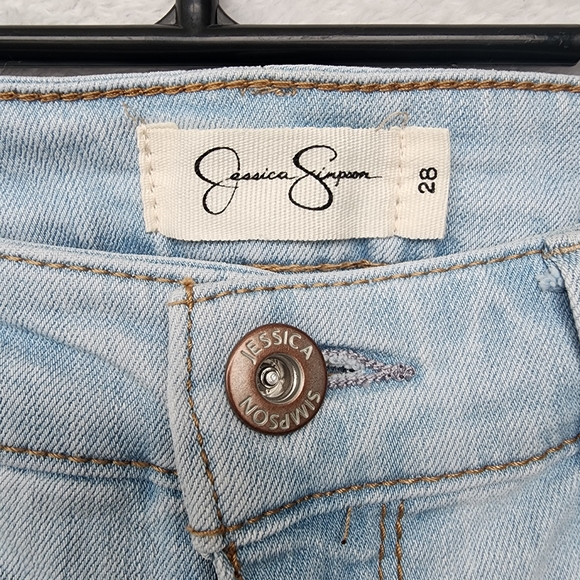 Jessica Simpson Light Wash Lemon Print Kiss Me Ankle Skinny Size 28 Casual Jeans - Picture 3 of 12